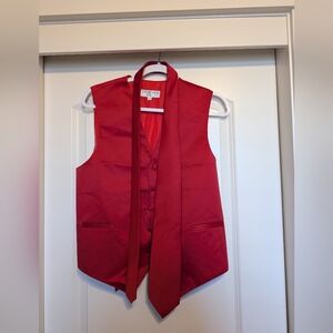 Men's Red Vest and Tie Set